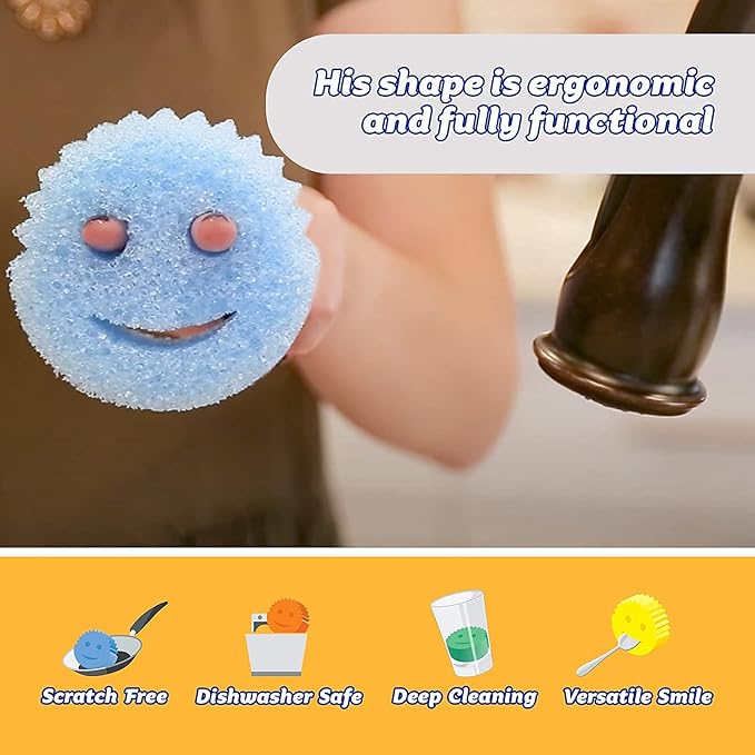 Scrub Daddy Sponge Set - Colors - Scratch-Free Scrubbers for Dishes and Home Odor Resistant Soft in Warm Water Firm in Cold Deep Cleaning Dishwasher Safe Multi-use Functional (6 Count)