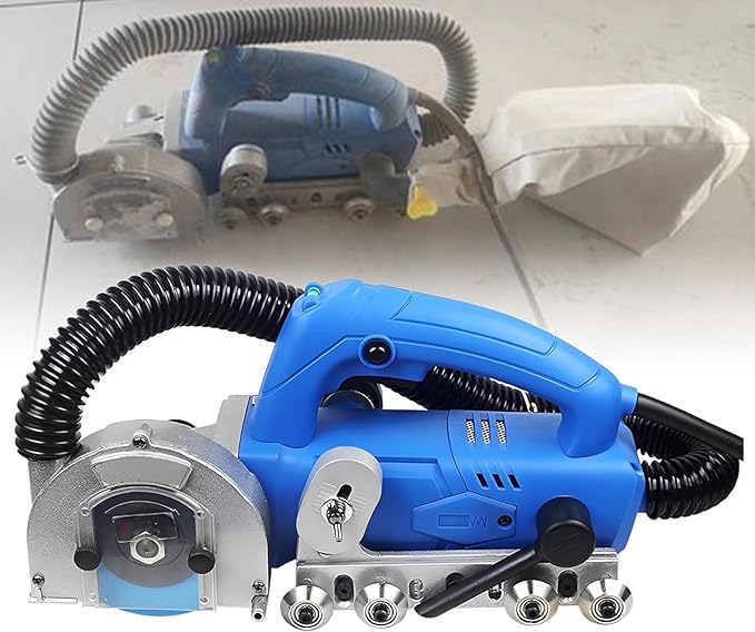 Grout Cleaning Machine For Tile Floors 1200W - Electric Grout Remover With Dust Collection 9000r/min Professional Tool For Deep Cleaning Tile Joints Blades Included(110V1.2mm)