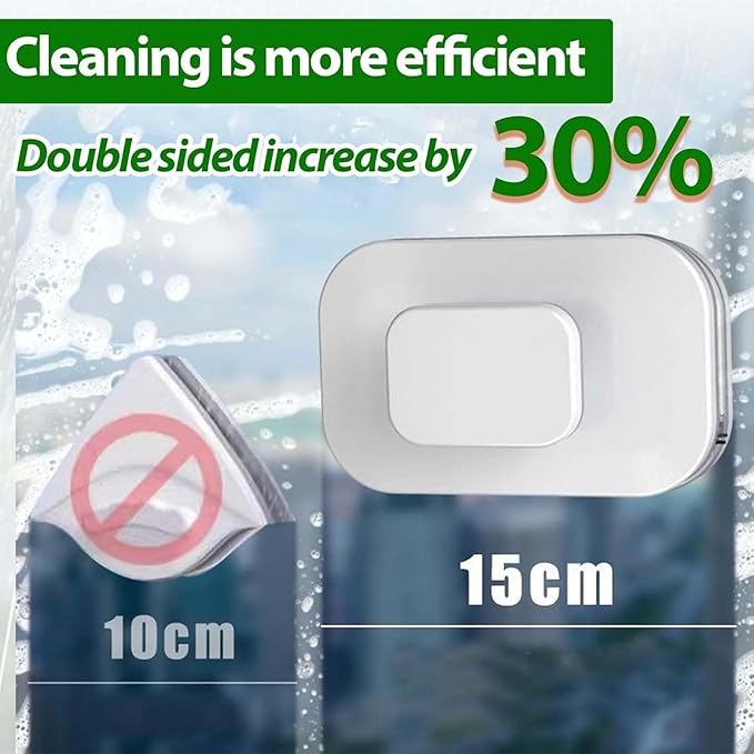 2026 Upgraded Magnetic Windshield Cleaner Tool Windshield Magnetic Car Window Cleaner Double-Sided Window Cleaner for Car &amp High-Rise Single/Double Layer Glass with 6 Cleaning Pads (15-26mm-A)