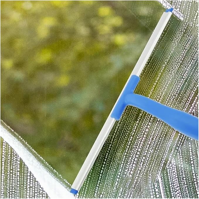 Window Squeegee Glass Cleaning Tool Kit and Scrubber with 53inch Stainless Steel Pole Removable