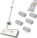 Large Flat Mop Mops for Floor Cleaning Mop 360° Rotatable Adjustable Cleaning Mop Wall Mops for Washing Walls Spin Wet and Dry Use Floor System 12027(White)