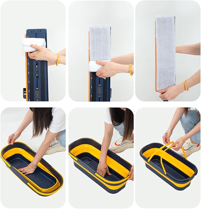 Flat Mops for Floor Cleaning | Household Cleaning Tool | Large 360° Rotatable Flat Mop for Home Living Room Bedroom Carpet Tile Hardwood Kitchen Garage Apartment Dormitory