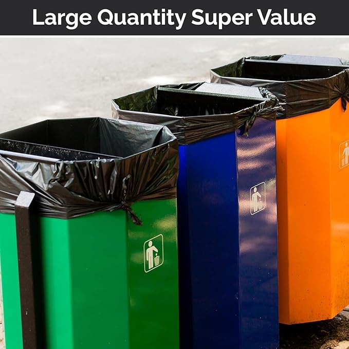 Extra Heavy Duty Black Contractor Garbage Bags 55 Gallon 50 Trash Bags Construction Grade 3 mil Made in USA