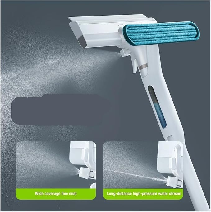 2 in 1 Window Mesh Screen Brush Cleaner Broom Wiper Telescopic Long Handle Mop Squeegee Cleaning Tool