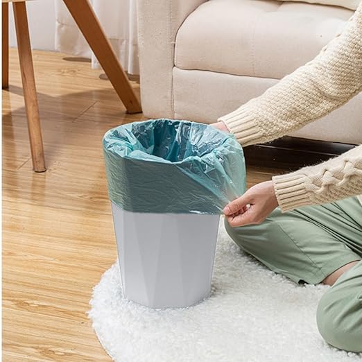 Polygon Small Trash Can Trash Can Wastebasket Plastic Trash Bin Garbage Container Rubbish Can Paper Basket Office Organizer for Bathrooms Laundry Room Kitchens Offices Kids Rooms Dorms (White)