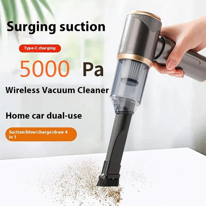 5000Pa Powerful Handheld Cordless Vacuum with Accessories Set 4 in 1 Multipurpose for Car Home Office Pet Hair