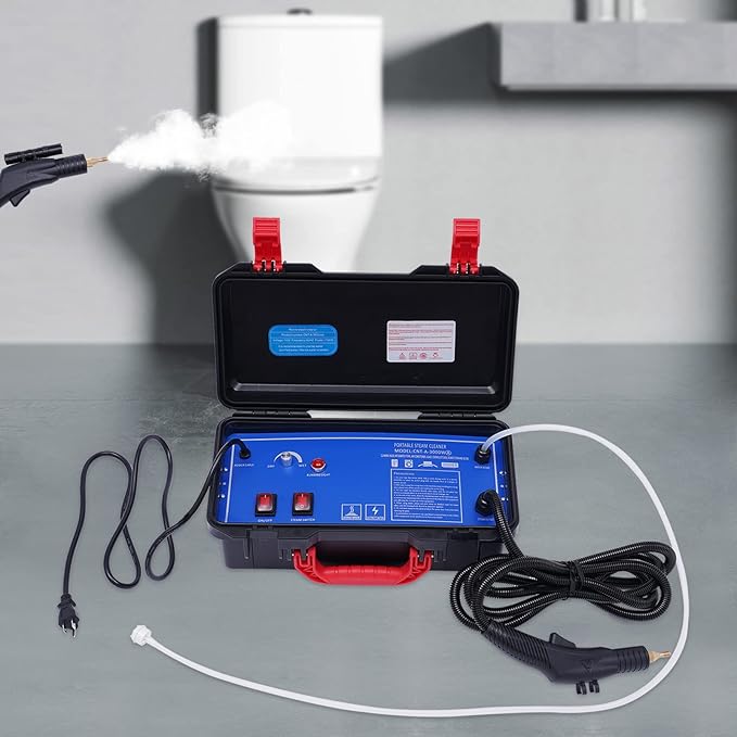 Portable Steam Cleaner 110V 1700W High Pressure Commercial Steam Cleaning System Hand-held 5Bar Pressurized Steam Cleaner 360 ° Cleaning for Kitchen Car (Electromagnetic Pump)