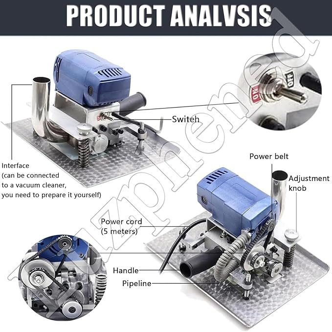 850W Carpet Trimmer Carpet Carving Clippers Adjustable Depth Flat Carpet Shearing Machine Carpet Cutter Tool Floor Cutter with 3inch Blade for Most Scene 10000 RPM