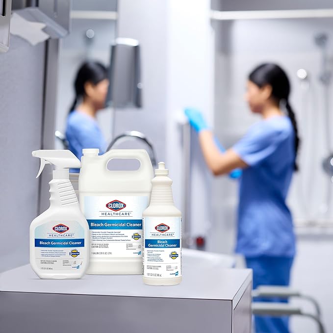 Clorox Healthcare Bleach Germicidal Cleaner Refill 128 Fluid Ounces Pack of 4 (Package May Vary)