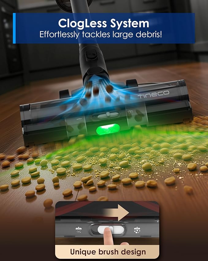 Tineco Pure ONE Station 5 Pro Cordless Vacuum Automatic Dust Collection Full-Path Self-Cleaning ZeroTangle Brush Up to 100 Minutes Runtime Stick Vacuum Cleaner for Pet Hair Carpet &amp Hard Flo