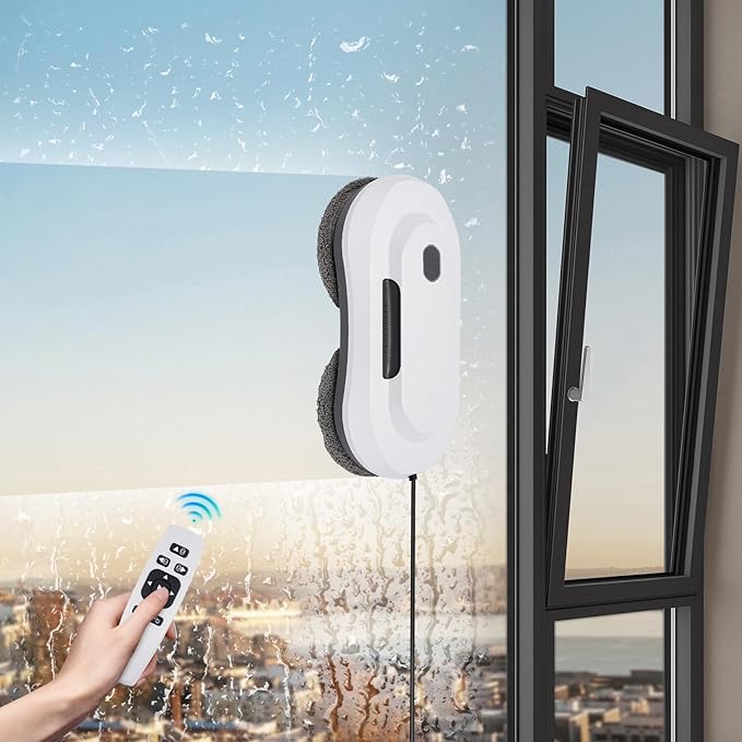 Window Cleaning Robot Electric Window Cleaner with Dual Water Spray 2800 Pa Suction - Automatic Cleaning with Intelligent Path Planning Glass Cleaning Robot Window Washer for 215.27-322.9Ft² Area
