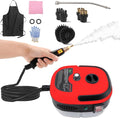 Steam cleanerHandheld Steamer for Cleaning with 6 Brush Heads 6 Speeds High Pressure Temperature Portable Steam Cleaner for UpholsteryKitchenFurniture Bathroom CarGrout and Tile (Red)