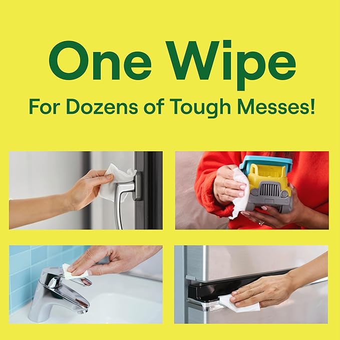 Seventh Generation Multi Surface Wipes Pack of 3 for all purpose cleaning lemon zest scent with 100% essential oils and botanical ingredients 70 ct each