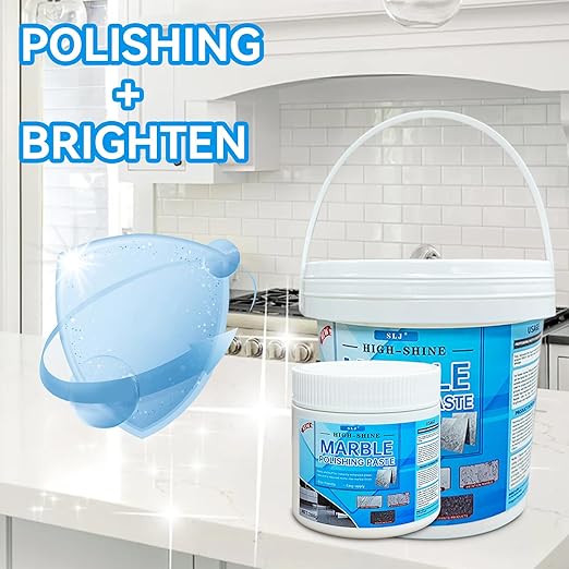 Granite Polishing Paste Marble Cleaner Countertop Stone Etch Remover - Professional Polish Compound for Granite Marble Quartz &amp Natural Stone | New Polishing Upgrade Easier to Use