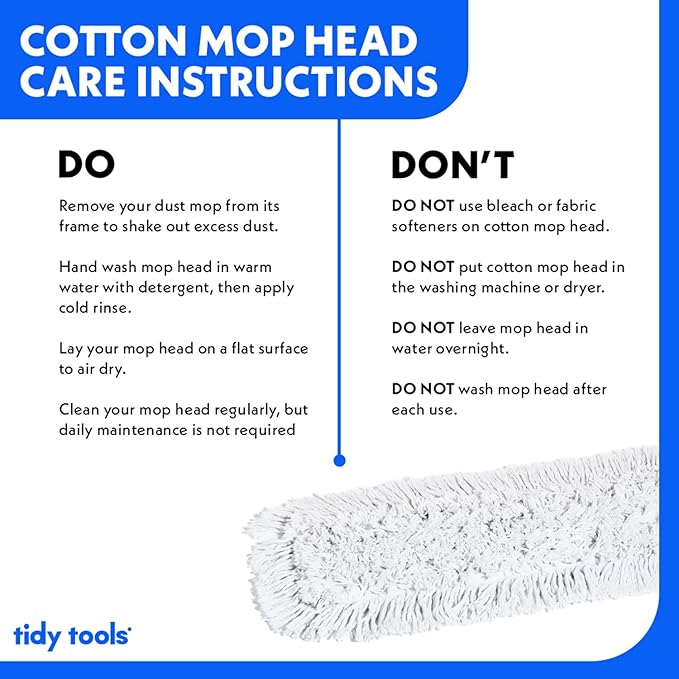 Commercial Dust Mop – 30 Inch Floor Sweeper for Hardwood Reusable Cotton Mop Head Extendable Handle Dry Mop for Floor Cleaning &amp Janitorial Supplies