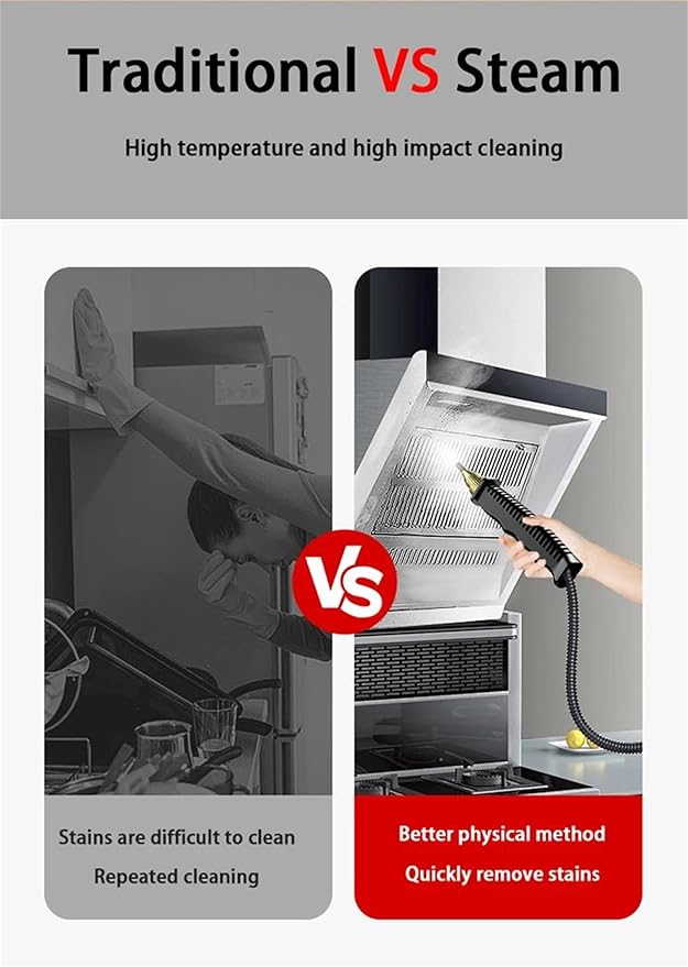 3500W Portable Steam Cleaner Steam Shot Cleaner Handheld High Temperature Steamer for Car Detailing Furniture Kitchen Bathroom Grout And Tile