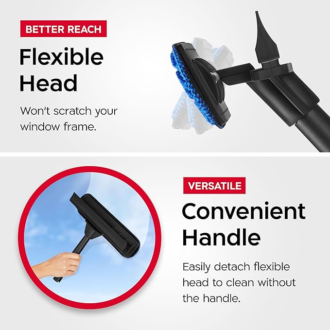 Tyroler Professional Window Squeegee for Home1 ft-12.5 ft Long Squeegee for Window Cleaning 2-in-1 Window Cleaning Squeegee Kit Indoor &amp Outdoor Window Cleaner Tool for High Windows &amp Glass