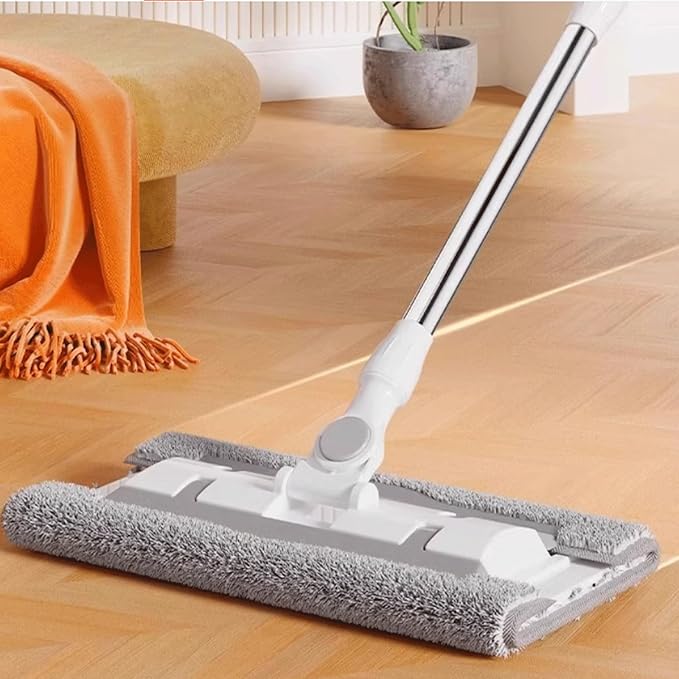 mop Mop with 3 Washable Microfiber Pads Wet and Dry Use Floor Cleaning System Cloth Mop Flat Mop with Clip 40cm mops