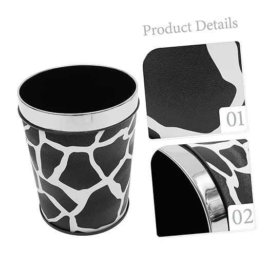 Stylish Retro Kitchen Wastebasket Small Bedroom Trash Can Office Bin for Household Compact No Lid Garbage Container for Living and Hotel Use