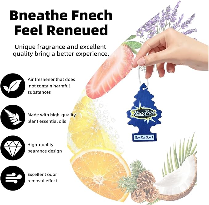 5/20pcs Natural Tea-Scented Car Air Freshener - Hanging Car Interior Accessories(10pcs New Car Scent)