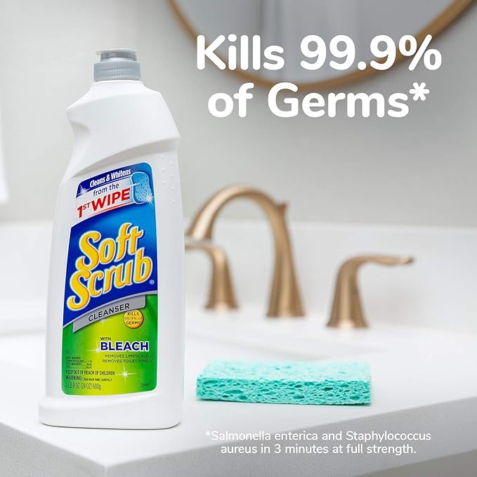 Soft Scrub Antibacterial Cleaner with Bleach Surface Cleanser 36 Ounce (Pack of 6)