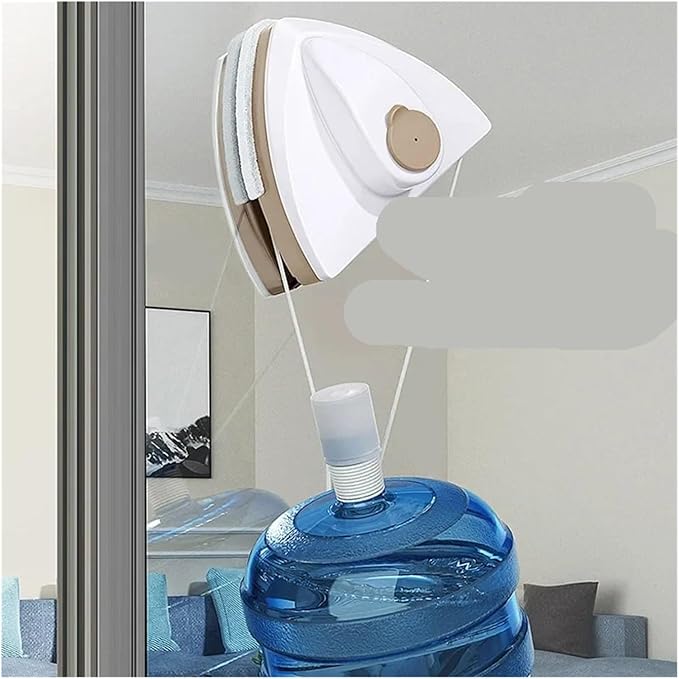 Magnetic Glass Window Cleaner Brush Double-layer Automatic Water Discharge WiperCompatible For Home Household Cleaning Tools(Blue 3-8mm)