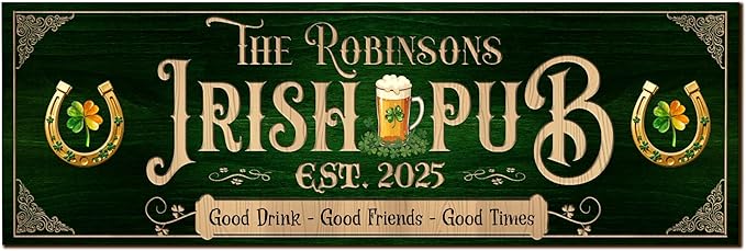 THUYPT Personalized Irish Bar Mat Dish Drying Mat for Irish Pub St Patrick's Day Decor Bar Shamrock Spill Mat Kitchen Counter Accessories Home Bar Decor St Patrick's Day (07)