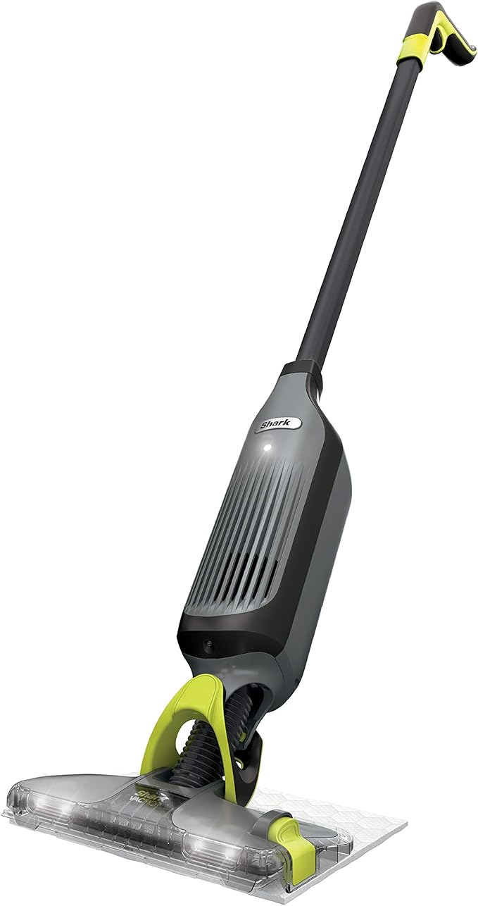 Shark VM252P10 VACMOP Pro Cordless Hard Floor Vacuum Mop with LED Headlights 12 Disposable Pads &amp 12 oz. Cleaning Solution Charcoal Gray