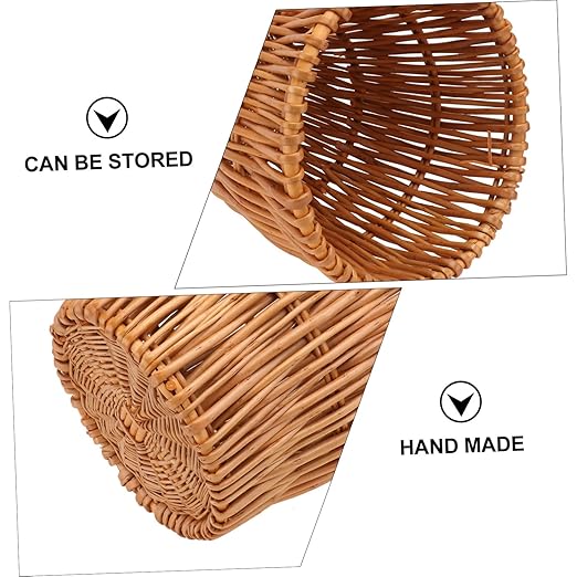 Eco-Friendly Wicker Trash Can Stylish Rattan Wastebasket for Bathroom Bedroom Kitchen and Office Versatile Woven Storage Basket with Decorative Design