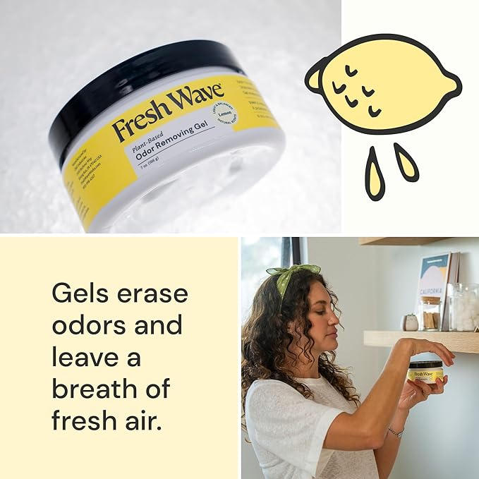 Lemon Home Odor Solutions Bundle 3-Pack 7 oz. Gel &amp 24 fl. oz. Spray