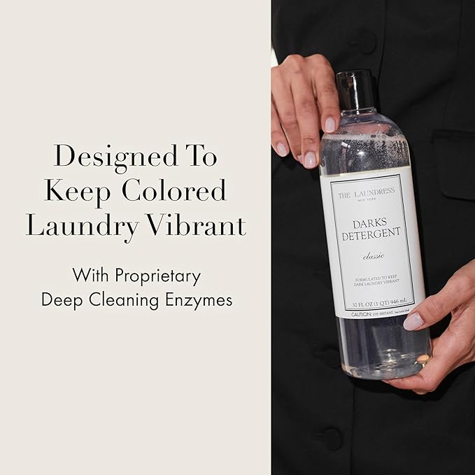 The Laundress Darks Detergent Concentrated Laundry Detergent Liquid For Rich Vibrant Colors Tough on Stains Classic Scent 32 oz.