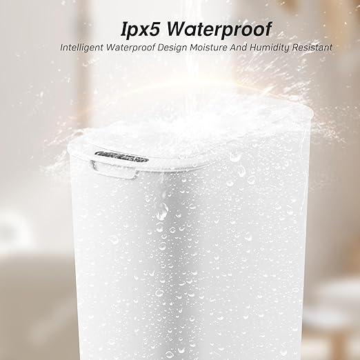 Automatic Motion Sensor Bathroom Trash Can with Lid 5 Gallon Touchless Trash Bin Smart Electric Narrow Waterproof Garbage Bin for Toilet Office Rv Bedroom Living Room