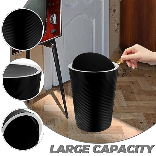 Luxshiny Bathroom Trash Can with Lid Capacity Wastebasket for Home Office and Hotel Use Sturdy Design for and Easy Maintenance
