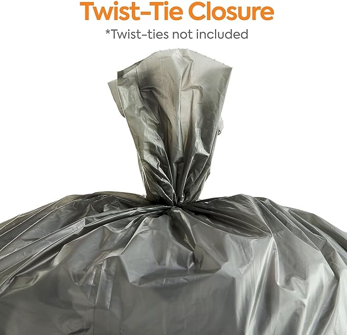 Coastwide Professional 40-45 Gallon Trash Bag 39 x 47 Low Density 1.7 mil Silver 50 Bags/Box