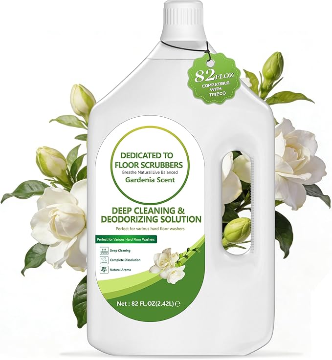 Floor Cleaning Solution Compatible with Tineco – 82 FL OZ Gardenia Floor Cleaner – Sweet Long-lasting Fragrance – For All Cordless Wet/Dry Vacuum Mop Cleaner &amp Robot Vacuums with Mopping