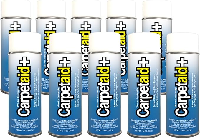 Carpet Aid Spot &amp Stain Remover Removes Oil Grease Ink Coffee Pet Urine &amp Lipstick from Carpets Rugs &amp Upholstery 10 Pk