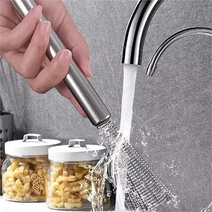 Stainless Steel Pot Brush Long Handle Multi-Functional Cleaning Brush Hanging Washing For Kitchen Sink Pans Scrubber Tools(1pcs S)