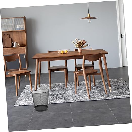 VOSAREA 2pcs Simple Style Metal Trash Container Round Wastebasket for Home Supplies