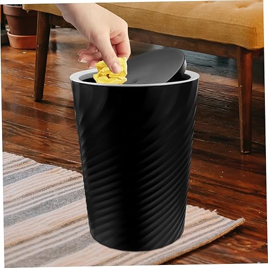 Small Trash Can with Cover Capacity Wastebasket for Bathroom Office Bedroom and More Compact Design for Easy Use Odor
