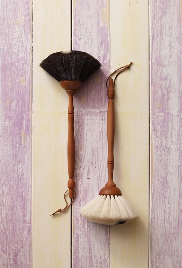 REDECKER Goat Hair Dust Brush with Oiled Pearwood Handle 13-1/2 inches - Natural Bristle Duster Cleans Delicate Surfaces Hanging Loop for Storage - Goat Hair Dusting Brush Made in Germany