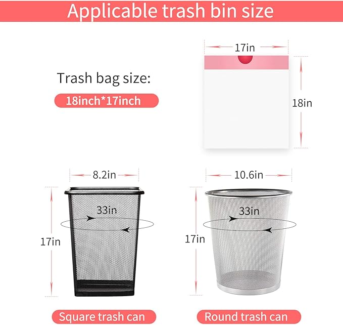 Small Trash Bags KONE 192 Count 4 Gallon Drawstring Extra Thick Garbage Bags Wastebasket Bin Liners Plastic Trash Bags for Bathroom Bedroom Office Car Kitchen Home