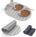 Stone Dish Drying Mat for Kitchen Counter24(L)×16(W) Collapsible Fast-Drying Diatomaceous Earth Mats with Towel Sanding ToolVersatile Stone Drying Mats for Cups Dishes Bottles