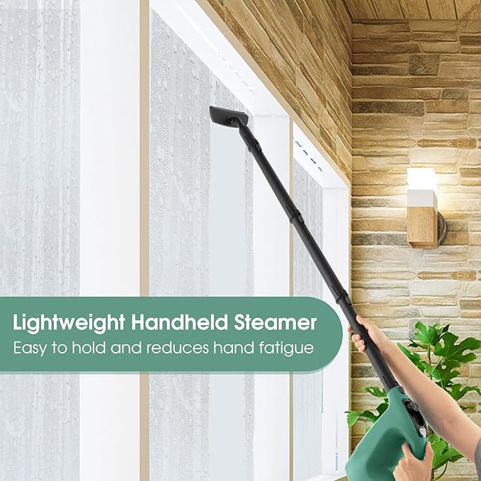 S AFSTAR Handheld Steam Cleaner 1400W Pressurized Steamer with 14-Piece Accessories &amp Child Lock Multipurpose Portable Steamshot Steam Mop for Cleaning Kitchen Floor Sofas Car Windows (Green)