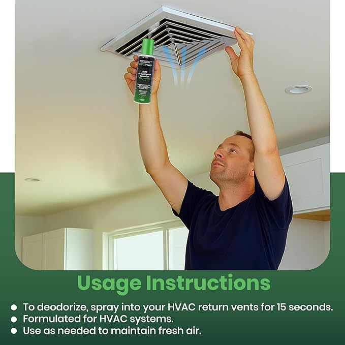Air Freshener for HVAC Systems Commercial Residential &amp Cars| Made with Thyme extract natural Plant based | Now available in a Concentrated Formula for maximum effectiveness (Pack 4)
