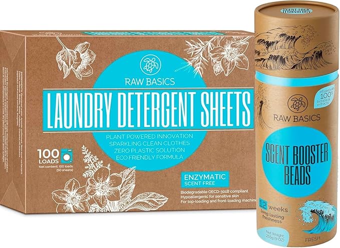 Laundry Sheets 100 Loads and Scent Boosters for Washer Fresh Aroma