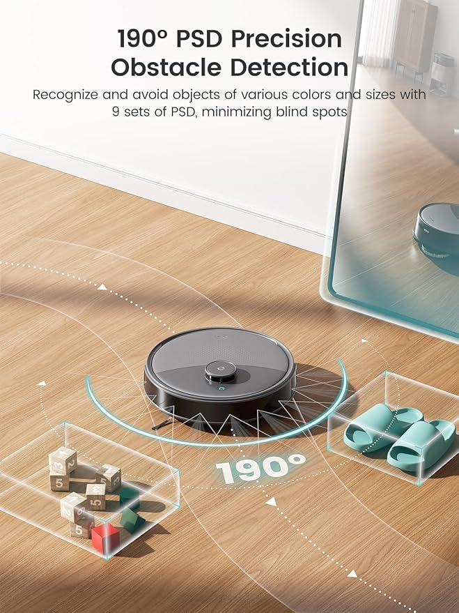 Lefant LiDAR Robot Vacuum and Mop 20000Pa Suction 90-Day Self-Emptying Obstacle Avoidance Auto Mop Washing&ampDrying All-in-One for Pet Hair Carpet 5G WiFi Alexa/APP/iWatch Control M3 Max