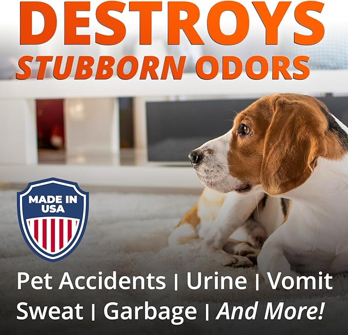 Ultimate Enzyme+ Cleaner – Professional-Grade Odor and Stain Eliminator for Pet Smells Basements Garages and More – Fragrance-Free Powerful Enzyme Formula for Home Use (32 oz)
