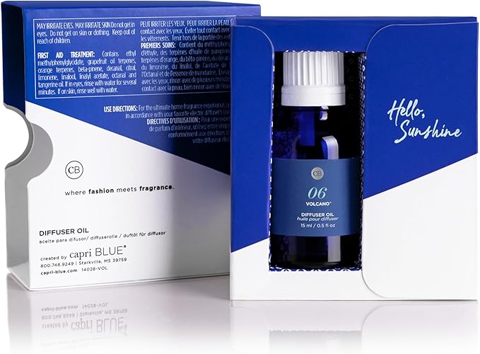 Capri Blue Diffuser Oil Refill - Premium Fragrance Oil - Use with Electric or Ultrasonic Diffusers for Home - Long Lasting Sugared Citrus Scent (Volcano 0.5 fl oz)