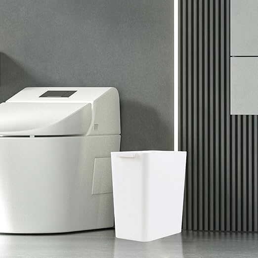 4.5 Gallon Deskside Plastic Wastebasket Rectangular Open Garbage Container Basket for Office and Home 3 Packs White