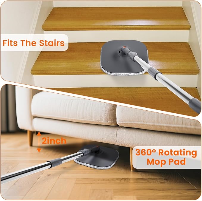 Chabatree Mop and Bucket SetSpin Mop and Bucket Set with Separate Dirty and Clean Water6 Replaceable Mop PadsDeep-Cleaning Mops for Floors Versatile Mops for Walls